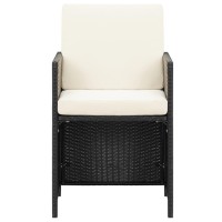 Vidaxl Patio Chairs 4 Pcs Poly Rattan Black