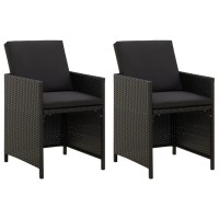 vidaXL 4 Piece Patio Chair and Stool Set Poly Rattan Black