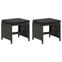 vidaXL 4 Piece Patio Chair and Stool Set Poly Rattan Black