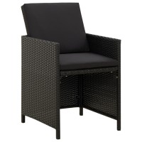 vidaXL 4 Piece Patio Chair and Stool Set Poly Rattan Black