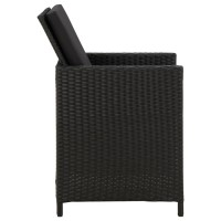 vidaXL 4 Piece Patio Chair and Stool Set Poly Rattan Black