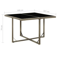 vidaXL Patio Table Gray 42.9