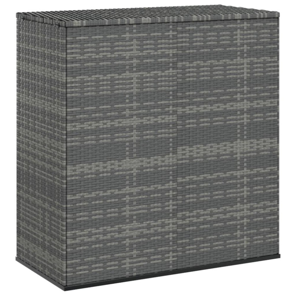 vidaXL Patio Cushion Box PE Rattan Gray