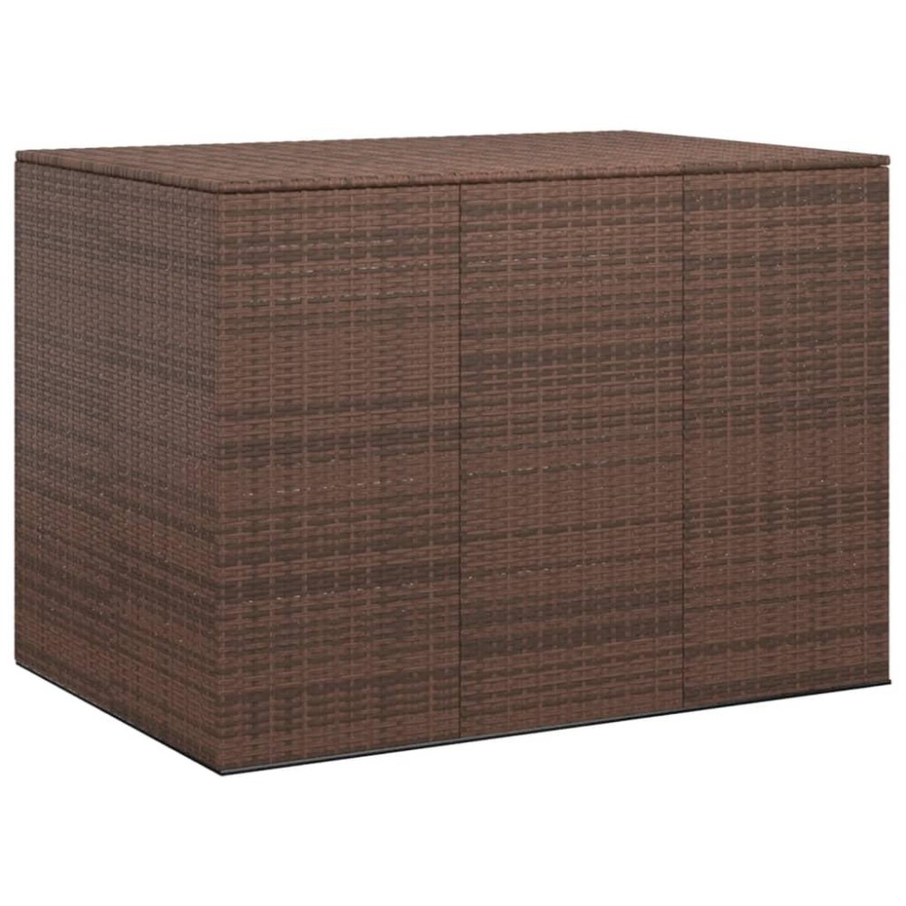 vidaXL Patio Cushion Box PE Rattan Brown