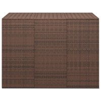 vidaXL Patio Cushion Box PE Rattan Brown