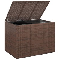 vidaXL Patio Cushion Box PE Rattan Brown