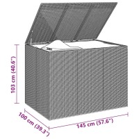 vidaXL Patio Cushion Box PE Rattan Brown