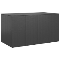 vidaXL Patio Cushion Box PE Rattan Black