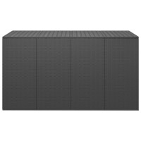 vidaXL Patio Cushion Box PE Rattan Black