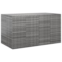 vidaXL Patio Cushion Box PE Rattan Gray