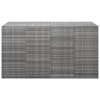 vidaXL Patio Cushion Box PE Rattan Gray