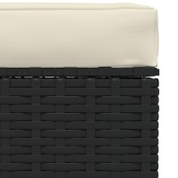 vidaXL Patio Footrest with Cushion Black 27.6