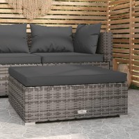 vidaXL Patio Footrest with Cushion Gray 27.6