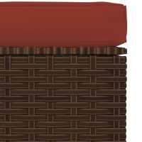 vidaXL Patio Footrest with Cushion Brown 27.6