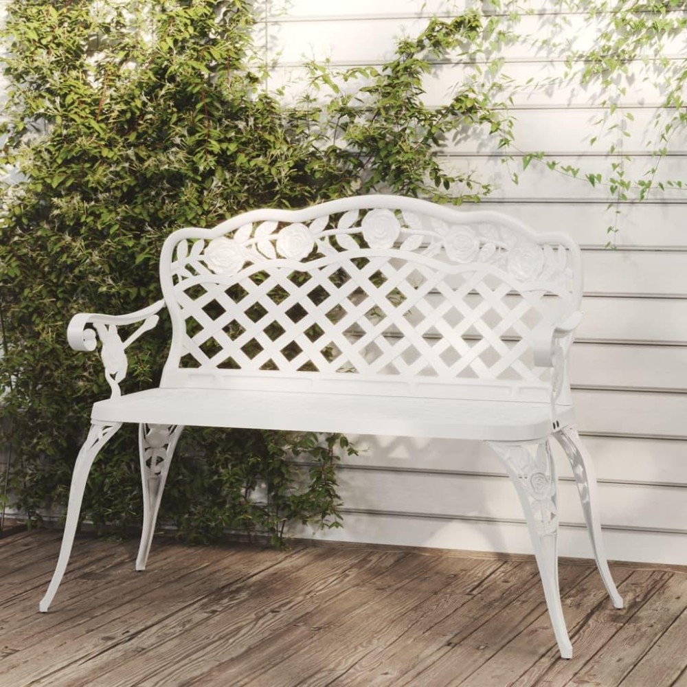 Vidaxl Patio Bench 42.5 Cast Aluminum White