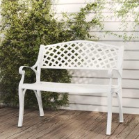 Vidaxl Patio Bench 40.2 Cast Aluminum White