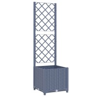 vidaXL Garden Planter with Trellis Dark Gray 15.7