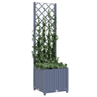 vidaXL Garden Planter with Trellis Dark Gray 15.7