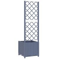 vidaXL Garden Planter with Trellis Dark Gray 15.7