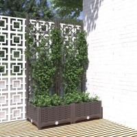 vidaXL Garden Planter with Trellis Brown 31.5