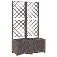 vidaXL Garden Planter with Trellis Brown 31.5