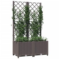 vidaXL Garden Planter with Trellis Brown 31.5