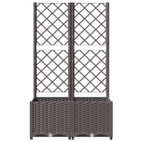 vidaXL Garden Planter with Trellis Brown 31.5