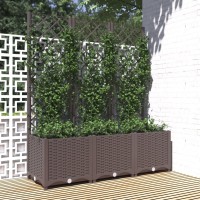 vidaXL Garden Planter with Trellis Brown 47.2