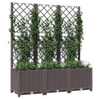 vidaXL Garden Planter with Trellis Brown 47.2