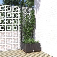 vidaXL Garden Planter with Trellis Black 15.7