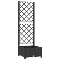 vidaXL Garden Planter with Trellis Black 15.7