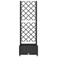 vidaXL Garden Planter with Trellis Black 15.7