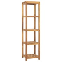 vidaXL 4-Tier Bathroom Storage Rack Solid Wood Teak 16.5