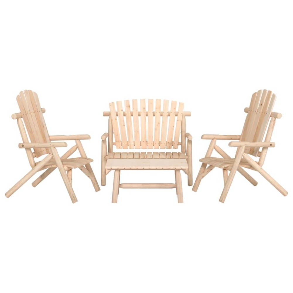 vidaXL 4 Piece Patio Lounge Set Solid Wood Spruce