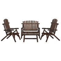 vidaXL 4 Piece Patio Lounge Set Solid Wood Spruce