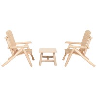 vidaXL 3 Piece Patio Lounge Set Solid Wood Spruce