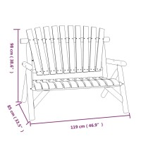 vidaXL 3 Piece Patio Lounge Set Solid Wood Spruce