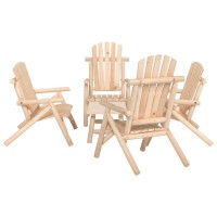 vidaXL 5 Piece Patio Lounge Set Solid Wood Spruce