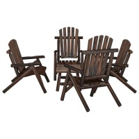 vidaXL 5 Piece Patio Lounge Set Solid Wood Spruce