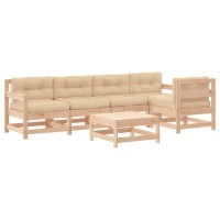 vidaXL 6 Piece Patio Lounge Set with Cushions Solid Wood