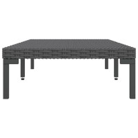 vidaXL Patio Coffee Table Dark Gray Half Round Poly Rattan