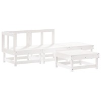 Vidaxl 4 Piece Patio Lounge Set With Cushions White Solid Wood