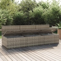 Vidaxl 3-Seater Patio Sofa With Cushions Gray Poly Rattan