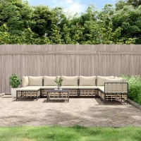 Vidaxl 9 Piece Patio Lounge Set With Cushions Anthracite Poly Rattan