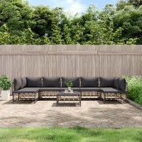 Vidaxl 8 Piece Patio Lounge Set With Cushions Anthracite Poly Rattan