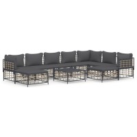 Vidaxl 10 Piece Patio Lounge Set With Cushions Anthracite Poly Rattan