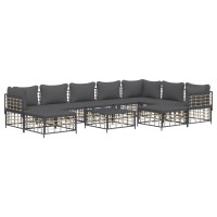 Vidaxl 10 Piece Patio Lounge Set With Cushions Anthracite Poly Rattan