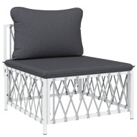 Vidaxl 4 Piece Patio Lounge Set With Cushions White Steel