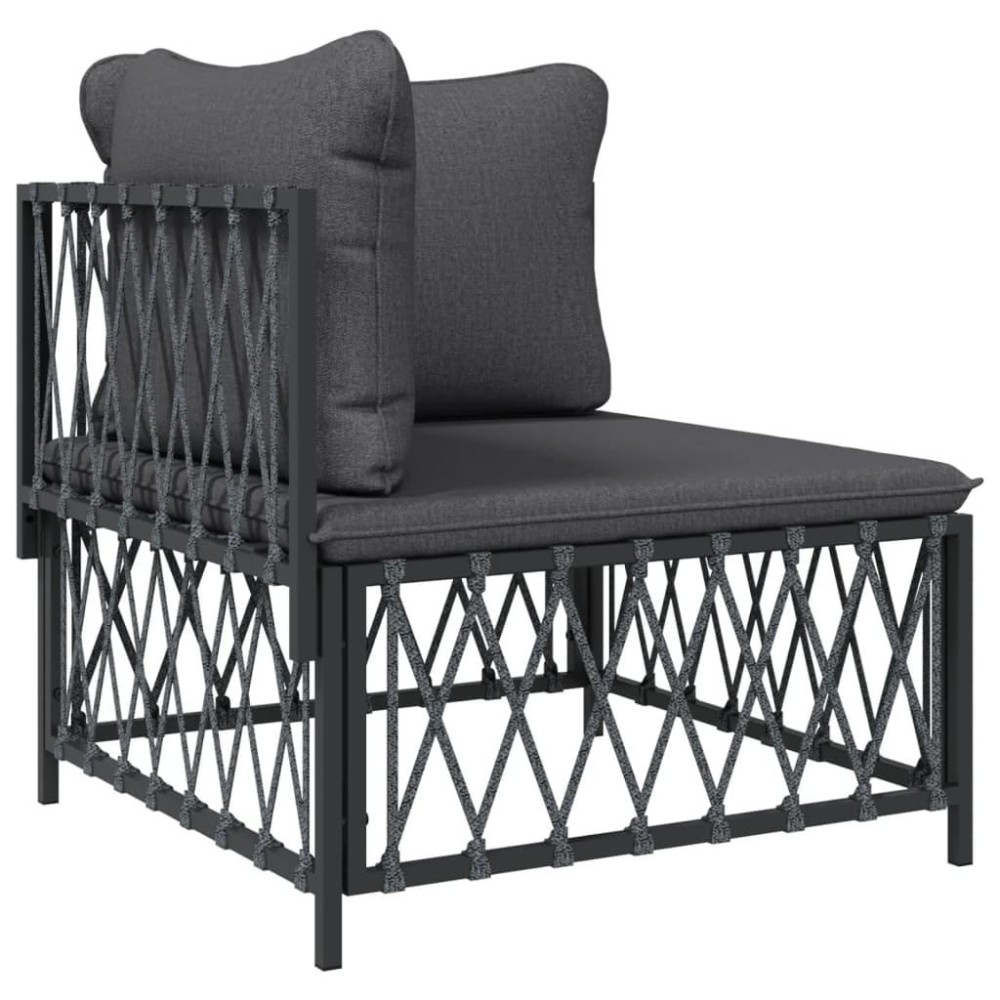 vidaXL 4 Piece Patio Lounge Set with Cushions Anthracite Steel