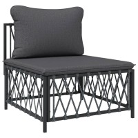 vidaXL 4 Piece Patio Lounge Set with Cushions Anthracite Steel